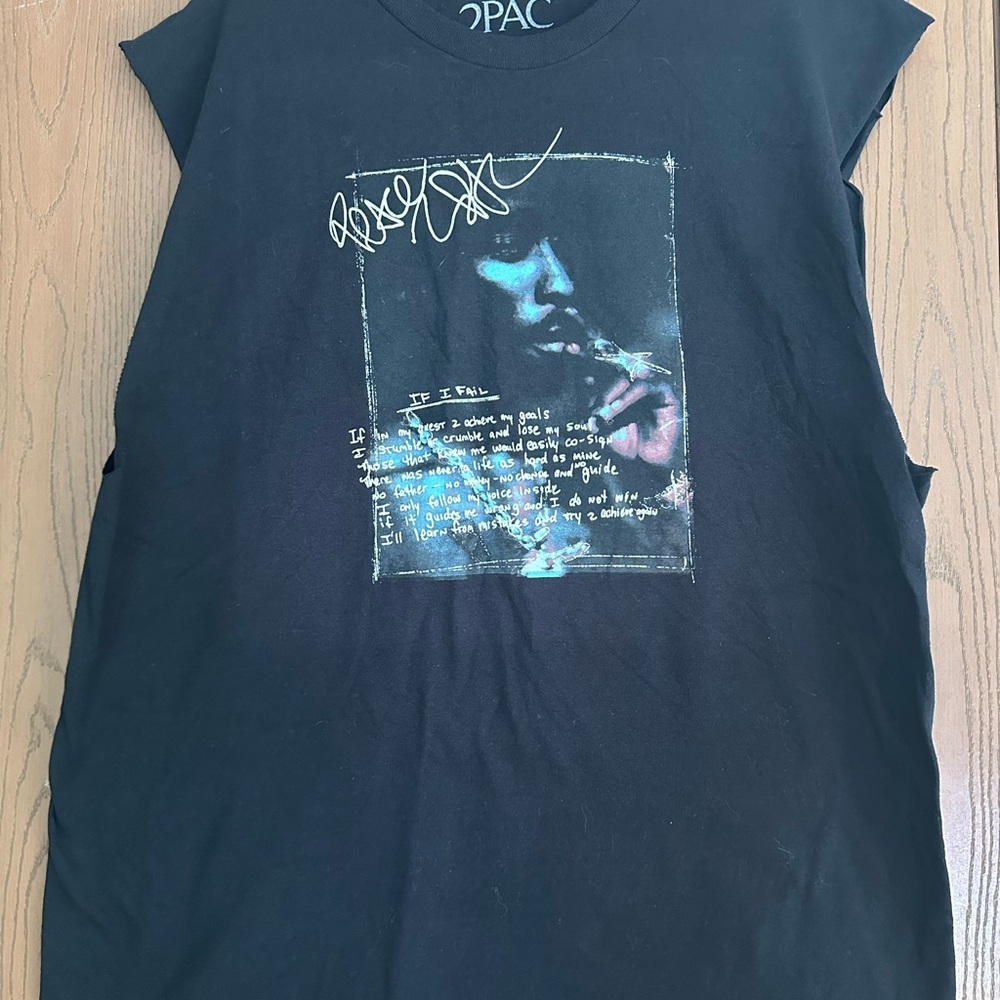 Tupac 2Pac Graphic Black Sleeveless Tee